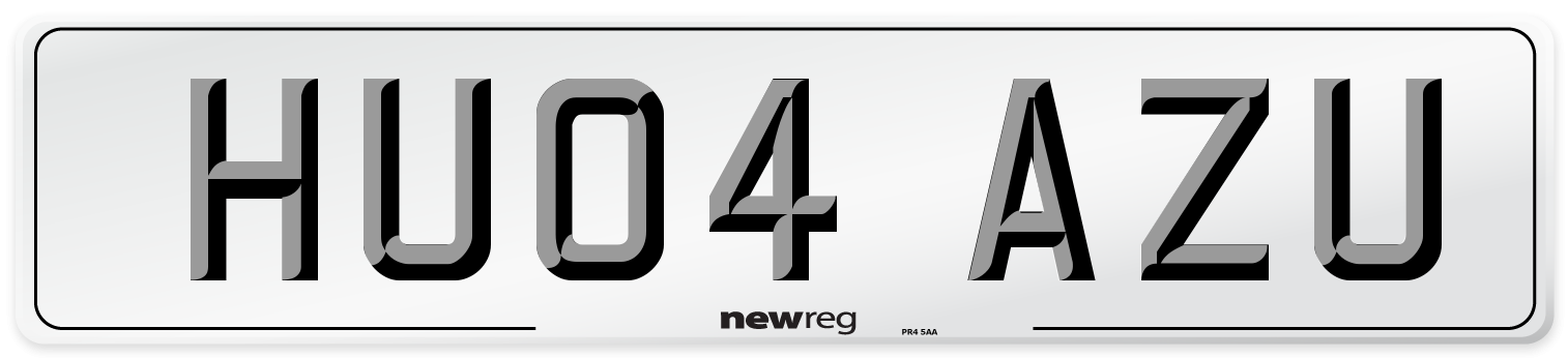 HU04 AZU Number Plate from New Reg